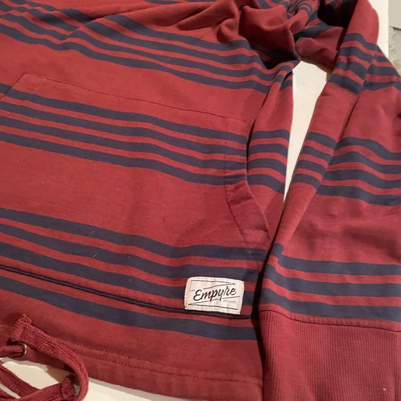 ⚡️Empyre Maroon Striped Pullover Hoodie US L ⚡️ - Picture 3 of 6